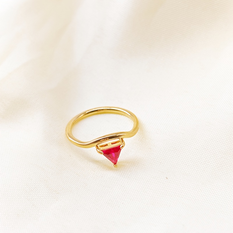 Women's Minimalist Stainless Steel Triangle Ring, Birthday Gift